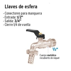 Llave de Esfera 1/2'' 110 g FOSET BASIC