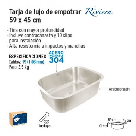 Tarja de Lujo de Empotrar 59 x 45 cm FOSET