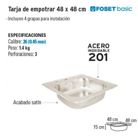 Tarja de Empotrar 48 x 48 FOSET