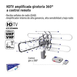 HDTV Amplificada Giratoria 360° a Control Remoto VOLTECK