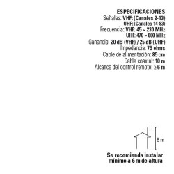 HDTV Amplificada Giratoria 360° a Control Remoto VOLTECK