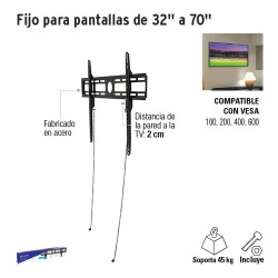 Fijo para Pantallas de32" a 70" VOLTECK