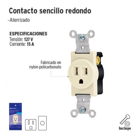 Contacto Sencillo Redondo VOLTECK