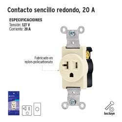 Contacto Sencillo Redondo 20 A VOLTECK