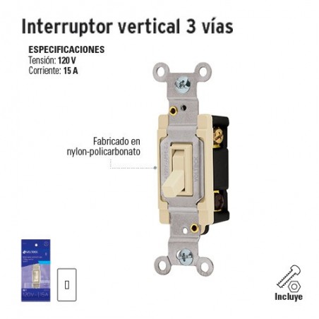 Interruptor Vertical 3 Vías VOLTECK
