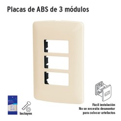 Placas de ABS de 3 Módulos VOLTECK