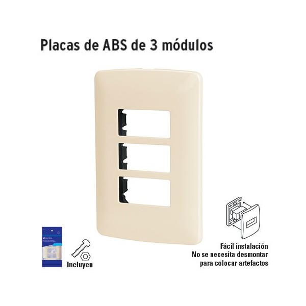 Placas de ABS de 3 Módulos VOLTECK