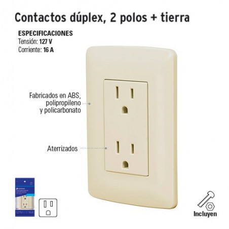 Contacto Dúplex 2 Polos + Tierra VOLTECK