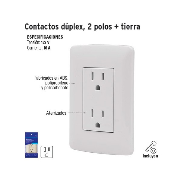 Contacto Dúplex 2 Polos + Tierra VOLTECK