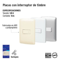 Placa con Interruptor de Timbre VOLTECK