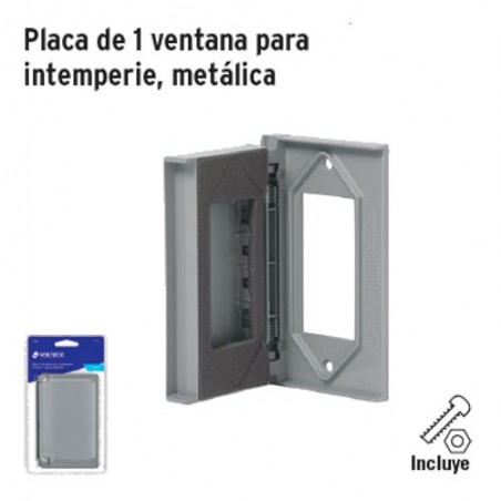 Placa de 1 Ventana para Intemperie Metalica VOLTECK