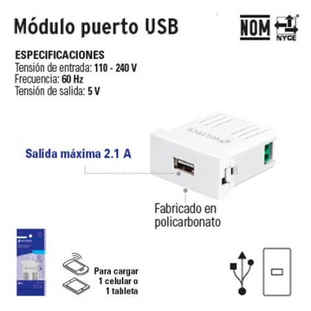 Modulo Puerto USB VOLTECK
