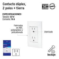 Contacto Duplex 2 Polos + Tierra VOLTECK