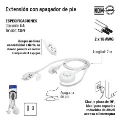 Extension con Apagador de Pie VOLTECK