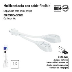 Multicontacto con Cable Fexible VOLTECK
