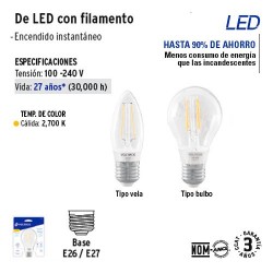 Lampara de LED con Filamento VOLTECK