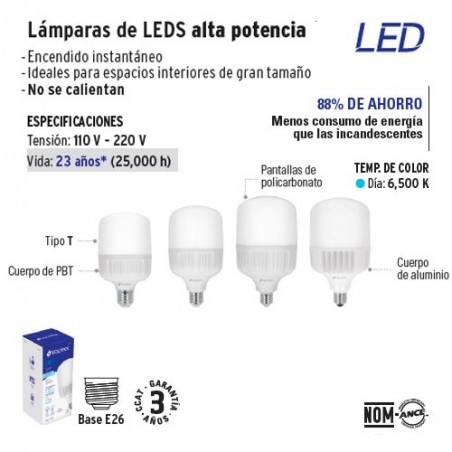 Lampara de LEDS Alta Potencia VOLTECK