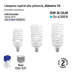 Lampara Espiral Alta Potencia Diametro T4 VOLTECK