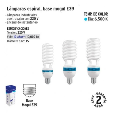 Lampara Espiral Base Mogul E39 VOLTECK