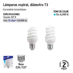 Lampara Espiral Diametro T3 VOLTECK