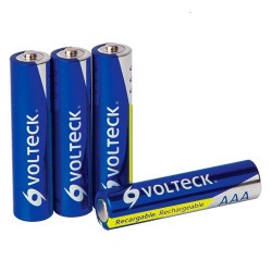 4 Pilas Recargables AAA 600 mAh Uso General VOLTECK