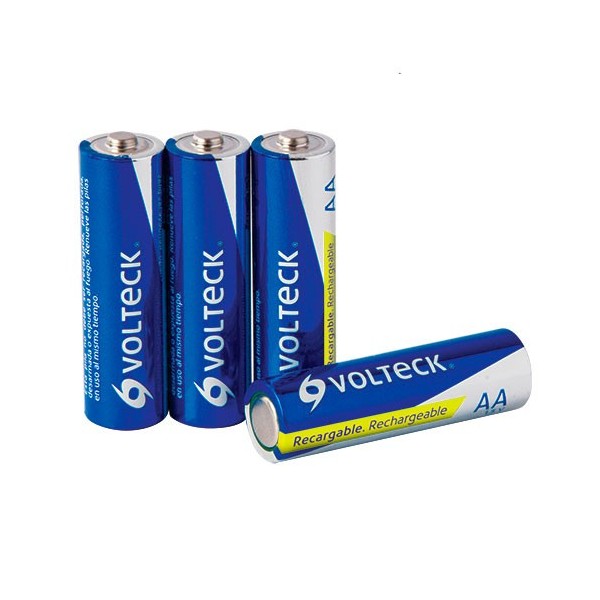 4 Pilas Recargables AA 1300 mAh Uso General VOLTECK