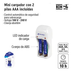 2 Pilas Recargables D 4000 mAh Larga Duración VOLTECK