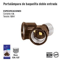 Portalámpara de baquelita, con interruptor de cadena,Volteck