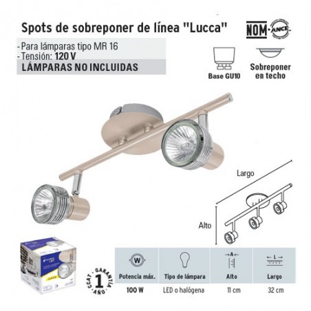 Luminario Linea ''Lucca''2 Spot VOLTECK