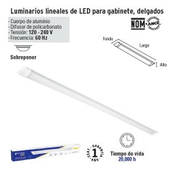 Luminario Lineal de LED para Gabinete Delgado VOLTECK
