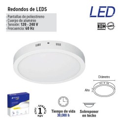 Luminario Redondo de LED Tipo Plafon Plano VOLTECK