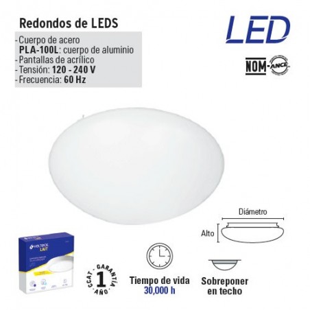 Luminario Redondo de LED Tipo Teflon VOLTECK