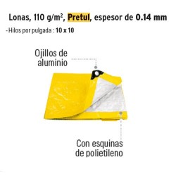 Lona 110 g/m² Espesor de 0.14 mm PRETUL