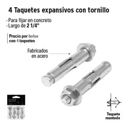 Taquetes Expansivos con Tornillo FIERO