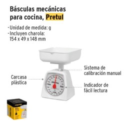 Báscula digital para cocina plato de vidrio, 5 kg, Truper