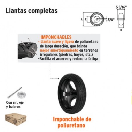 Llanta Completa Imponchable TRUPER