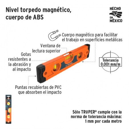 Nivel Torpedo Magnetico Cuerpo de ABS TRUPER