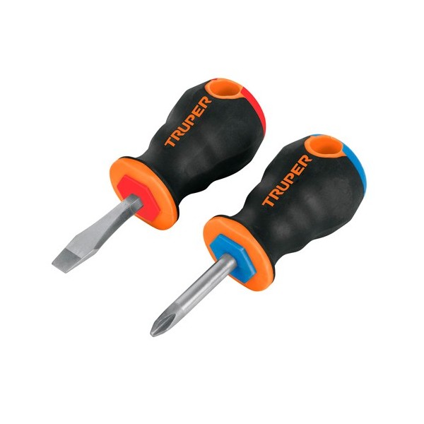 Duo de Desarmadores tipo Trompo Mango Comfort Grip TRUPER