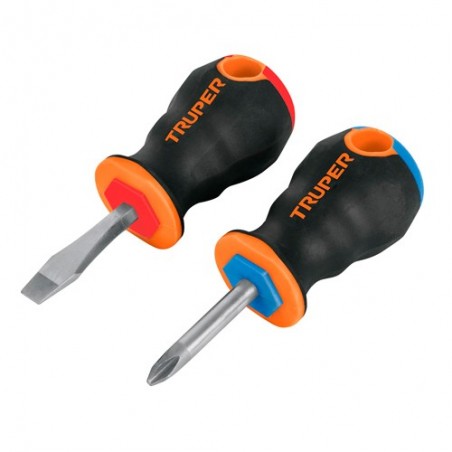 Duo de Desarmadores tipo Trompo Mango Comfort Grip TRUPER