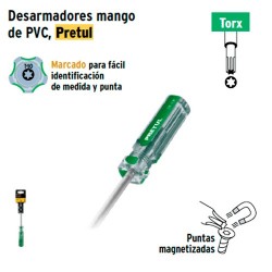 Desarmador Torx Mango de PVC PRETUL