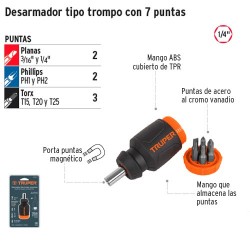 Desarmador Tipo Trompo con 7 Puntas TRUPER