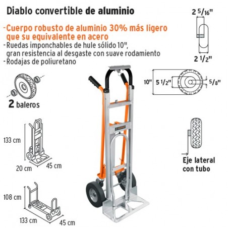 Diablo de Aluminio Convertible 3 en 1 TRUPER