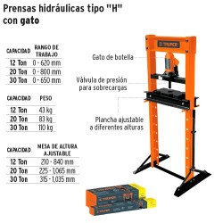 Prensa Hidraulica Tipo "H" con Gato TRUPER