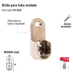 Brida Cromada para Tubo Ovalado de Closet HERMEX