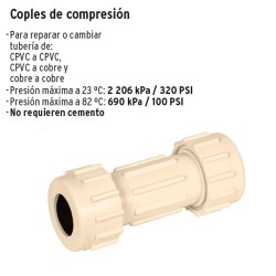 Cople de Compresion CPVC FOSET