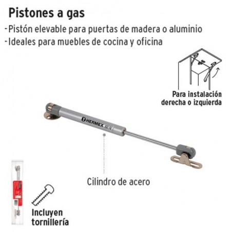 Piston a Gas para Muebles de Cocina y Oficina HERMEX