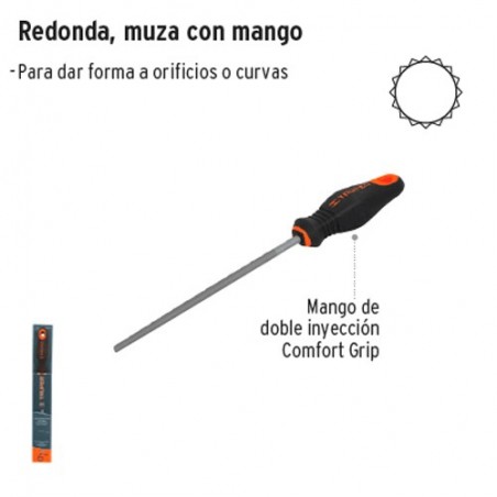 Lima Redonda 6" Muza con Mango Comfort Grip TRUPER