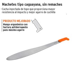 Machete tipo Caguayana sin Remaches Cacha Naranja TRUPER