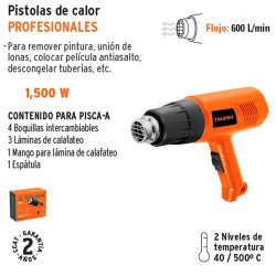 Pistola de Calor Profesional 1500 W TRUPER