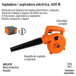 Sopladora / Aspiradora Electrica 600 W TRUPER